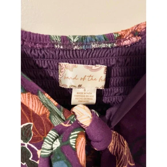 BAND OF THE FREE Livie Floral Print Maxi Dress Ruffle Wrap Smocked Back | Small - Picture 3 of 13